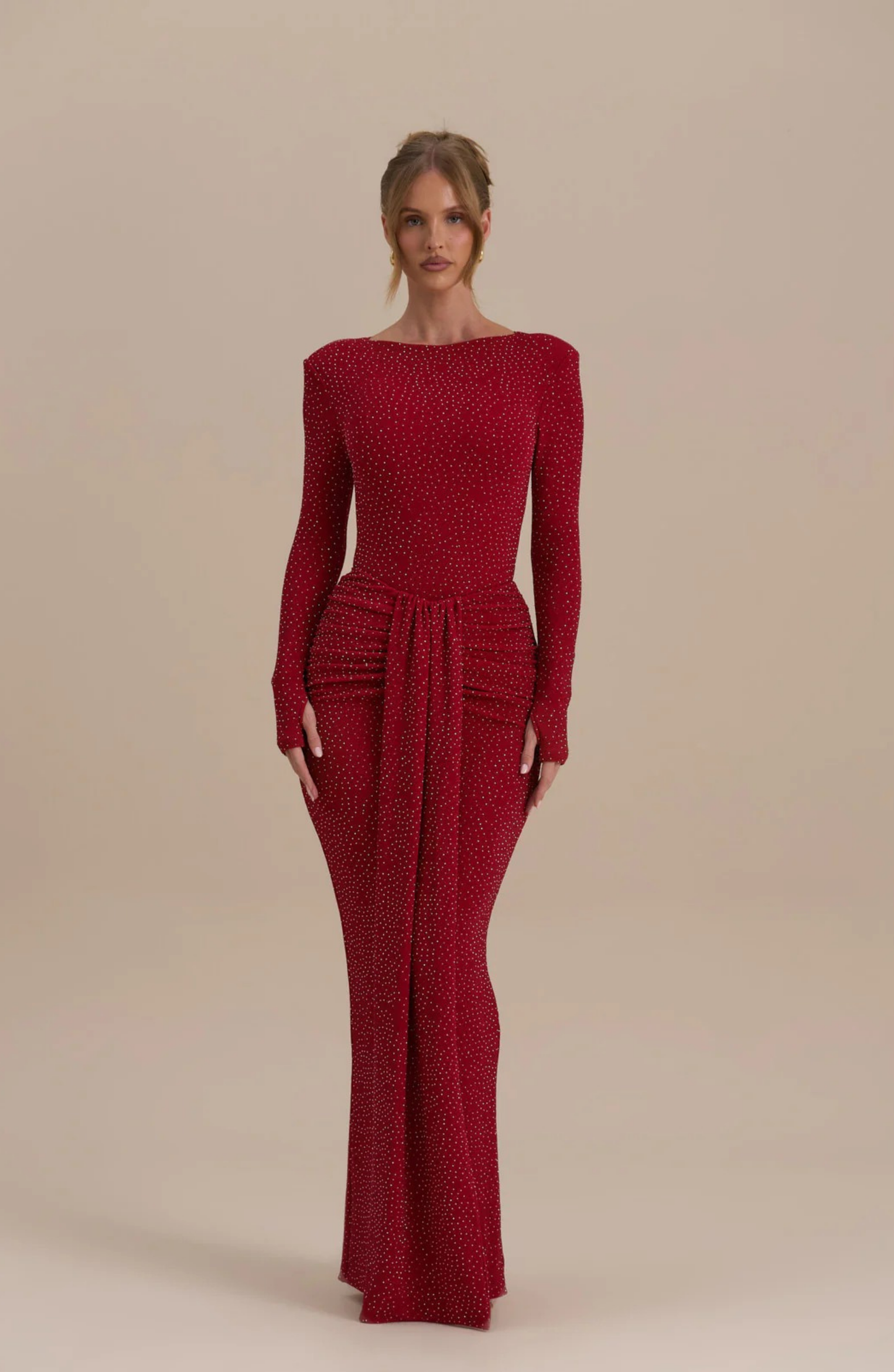 Alessia | Ruby Dusk Satin Maxi Dress